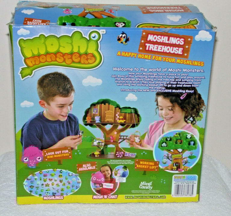 MOSHI MONSTERS MOSHLINGS TREEHOUSE PLAYSET WITH AUTO WORKING BASKET LIFT BOXED.*