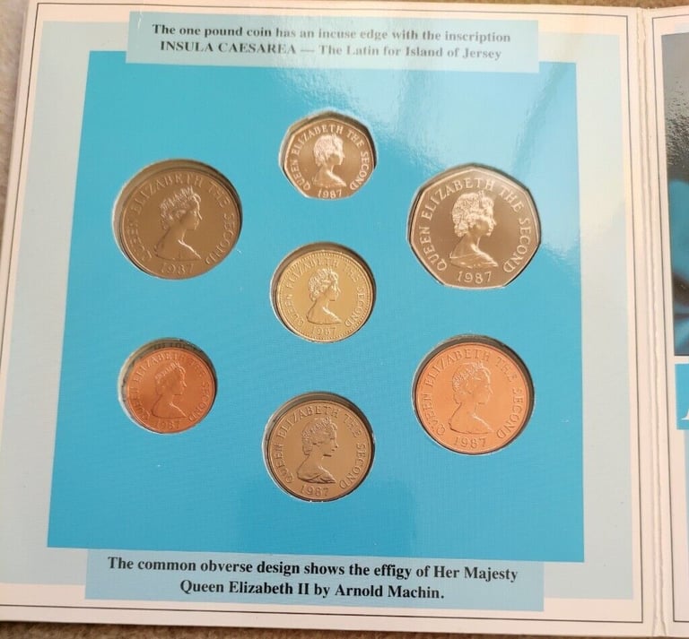 RARE! 1983+1987 two Jersey coin sets
