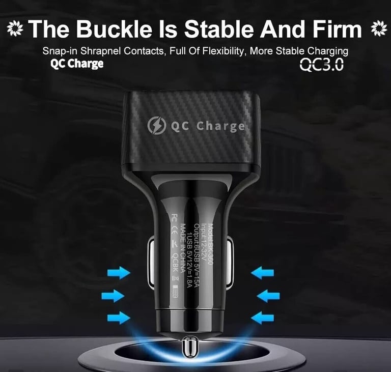 6 Ports Universal USB Car Charger Adapter Multi Light Car Cigarette Adapter Socket Charger 