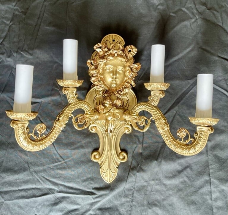 Pair of Rare Ormolu bronze wall lights French XVI Louis