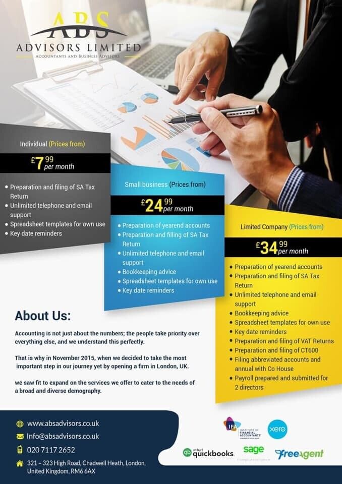 ACCOUNTING , SELF ASSESSMENT, TAX , VAT , BOOKKEEPING , XERO , PAYROLL