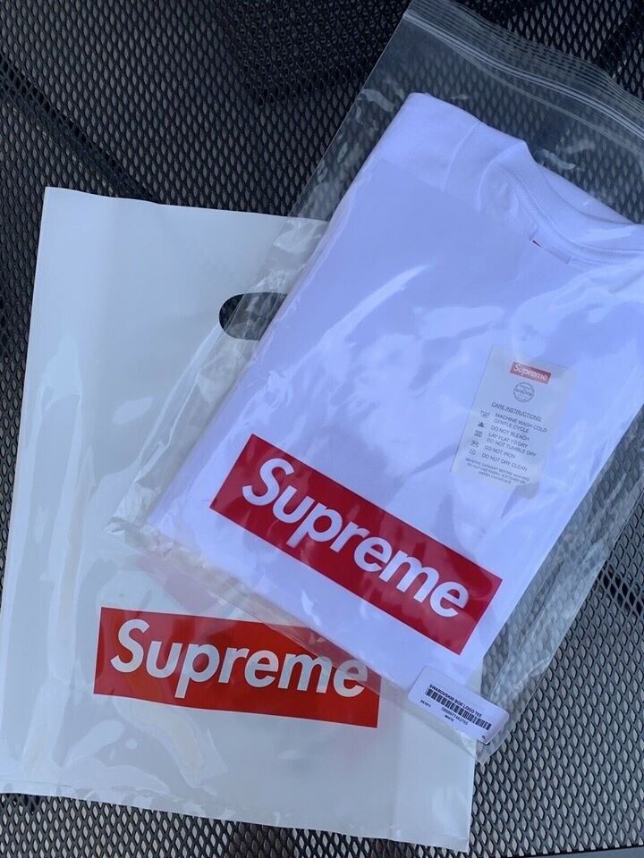 Supreme Swarovski Box Logo White Tee T Shirt, Size XL Extra Large, SS19