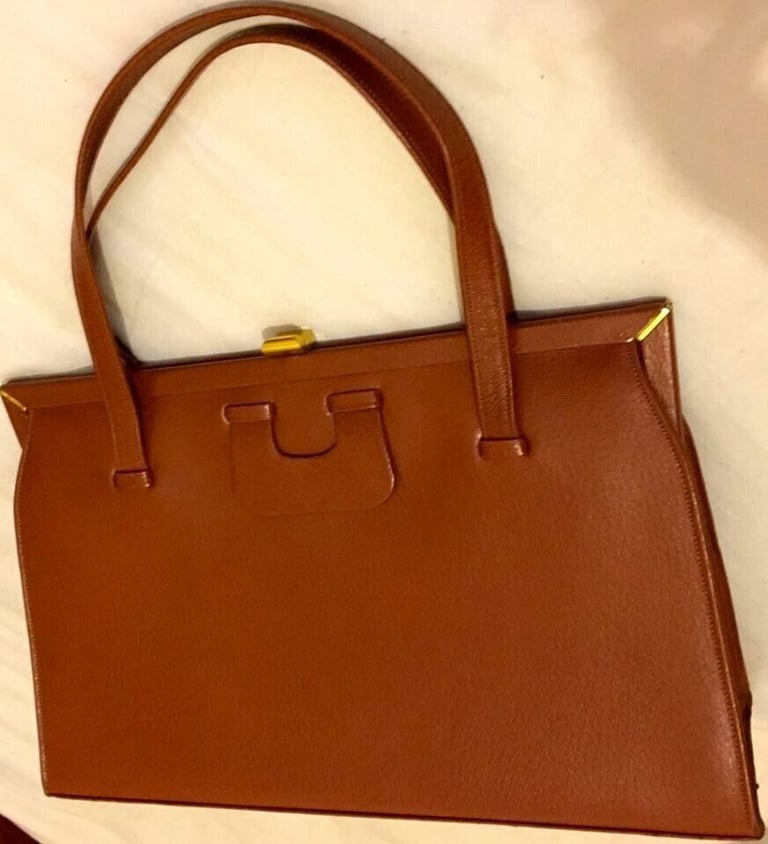 image for LADIES VINTAGE BROWN HANDBAG BY LODIX - MINT AS NEW CONDITION - £65 ONO!!!!!