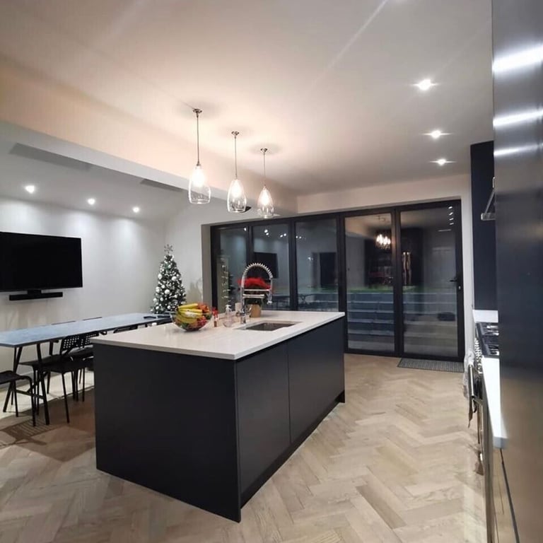 image for Bi Folding Doors aluminium dual colour black outside or Grey outside white inside
