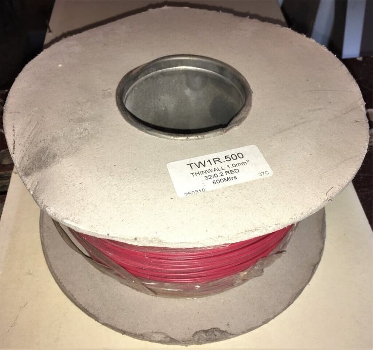 Drum of red wire