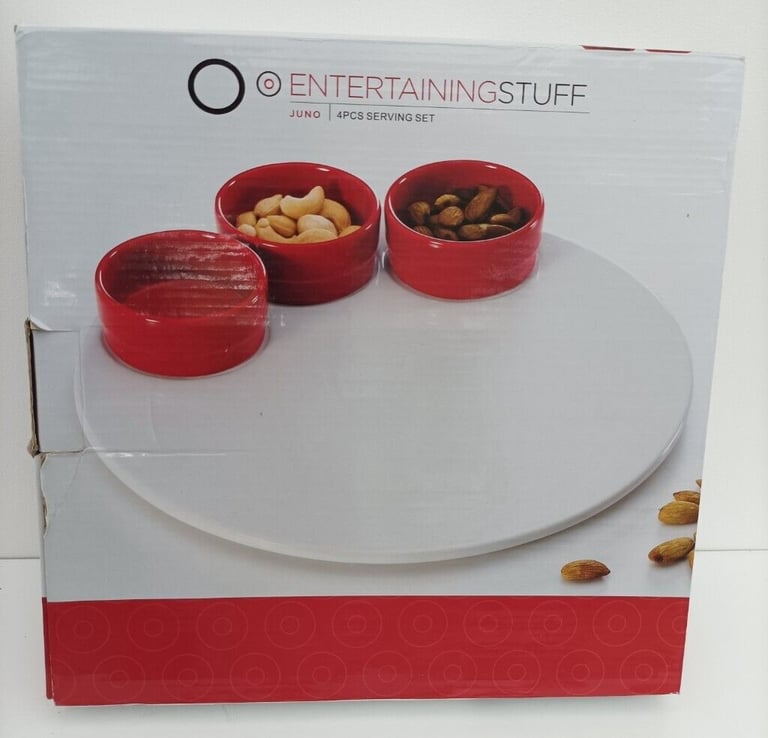 4-piece ceramic platter set brand new