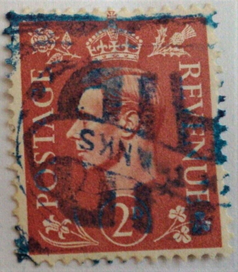 image for GREAT BRITAIN 1951 GVI '2d brown lying-watermark' DEFINITIVE STAMP