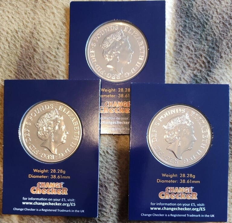 5 POUNDS Queens Beasts 3 COIN SET,LION,UNICORN AND DRAGON,BUNC,NICEFOR GIFT!