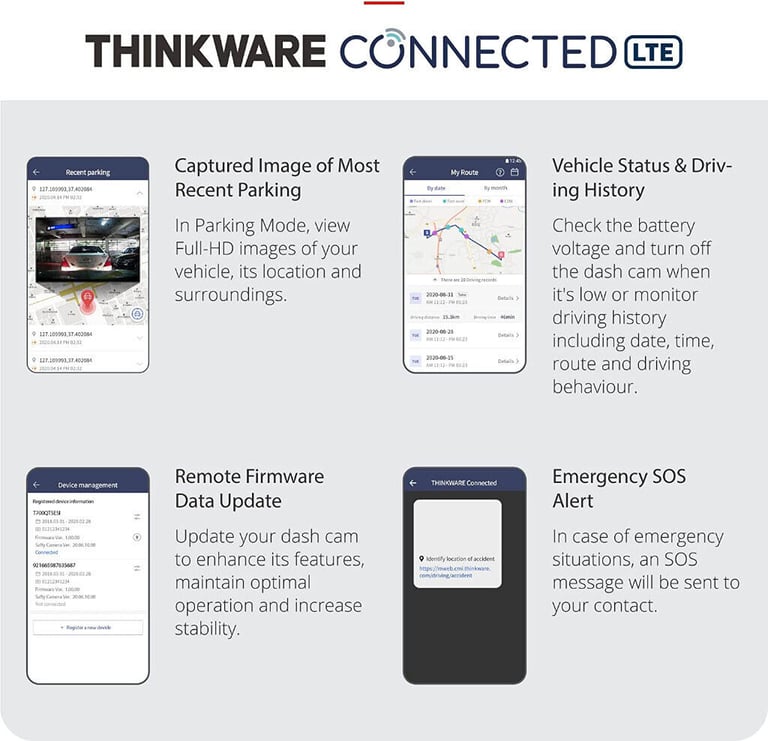 Thinkware Q1000 Dash Cam - 2K QHD 1440p Front & Rear Car Dash Camera