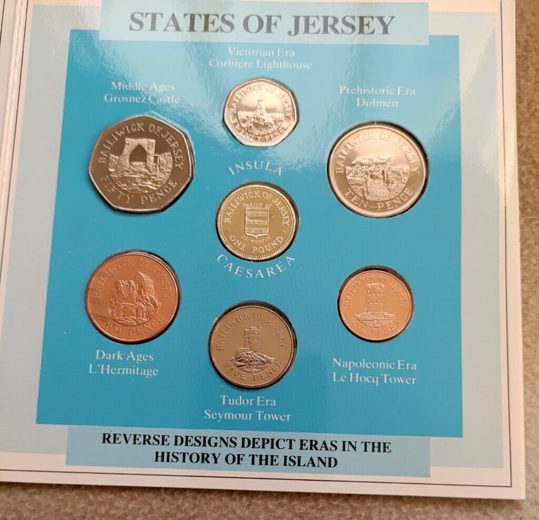 RARE! 1983+1987 two Jersey coin sets