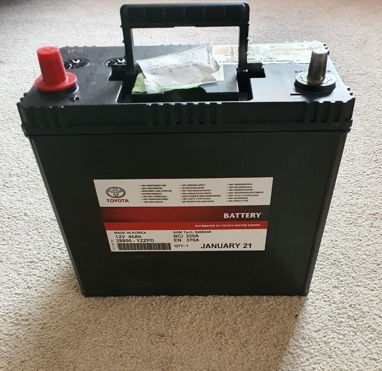 GENUINE TOYOTA PRIUS 12V BATTERY 45AH AUXILIARY BATTERY 28800-YZZPD PRIUS  PLUS