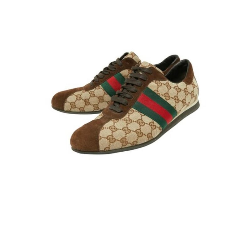 Gucci Beige/Brown GG Canvas and Suede Classic Web Low Top Sneakers Size 42  | in Woodford Green, London | Gumtree