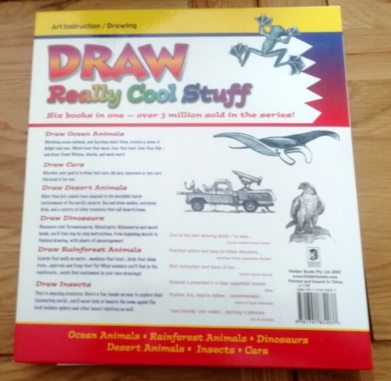 Draw Really Cool Stuff Hardback Book - Dinosaurs Animals Insects Cars