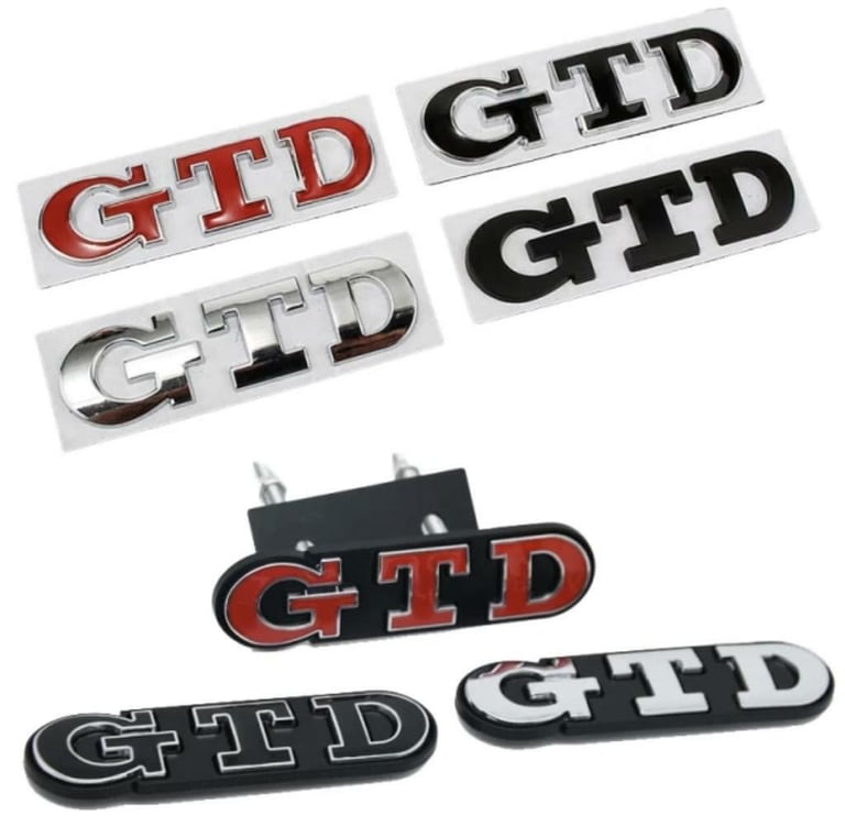image for Volkswagen GTD front and rear grill boot badge 