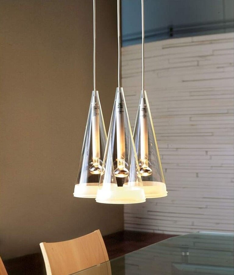 image for  Flos Fucsia Trio Cone Suspended Lights RRP£590, used 