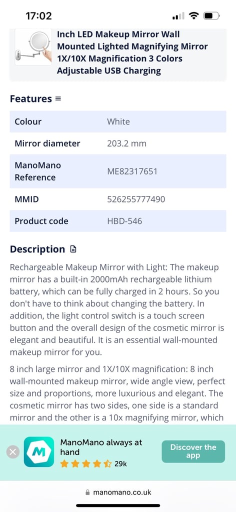 Light up mirror 