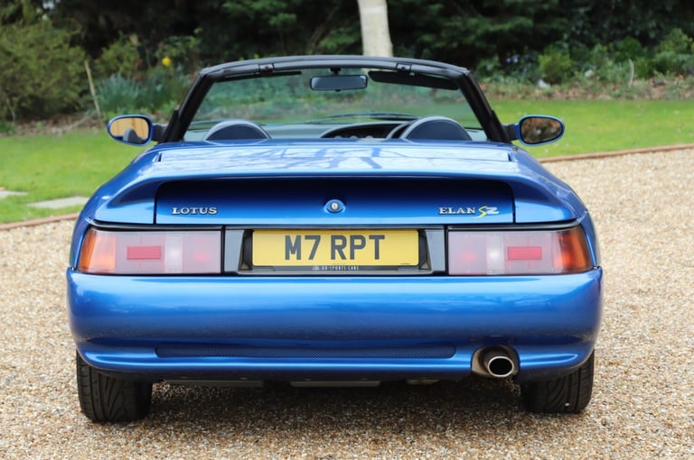 Lotus Elan M100 S2, 1995. Pacific Blue metallic with full dark blue leather.