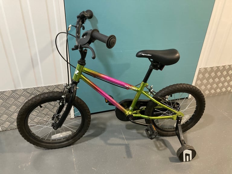 image for £150.00 Apollo Neo Kids 5-9 years Bike, Pink & Green - 16&quot; Wheel With stabilisers 