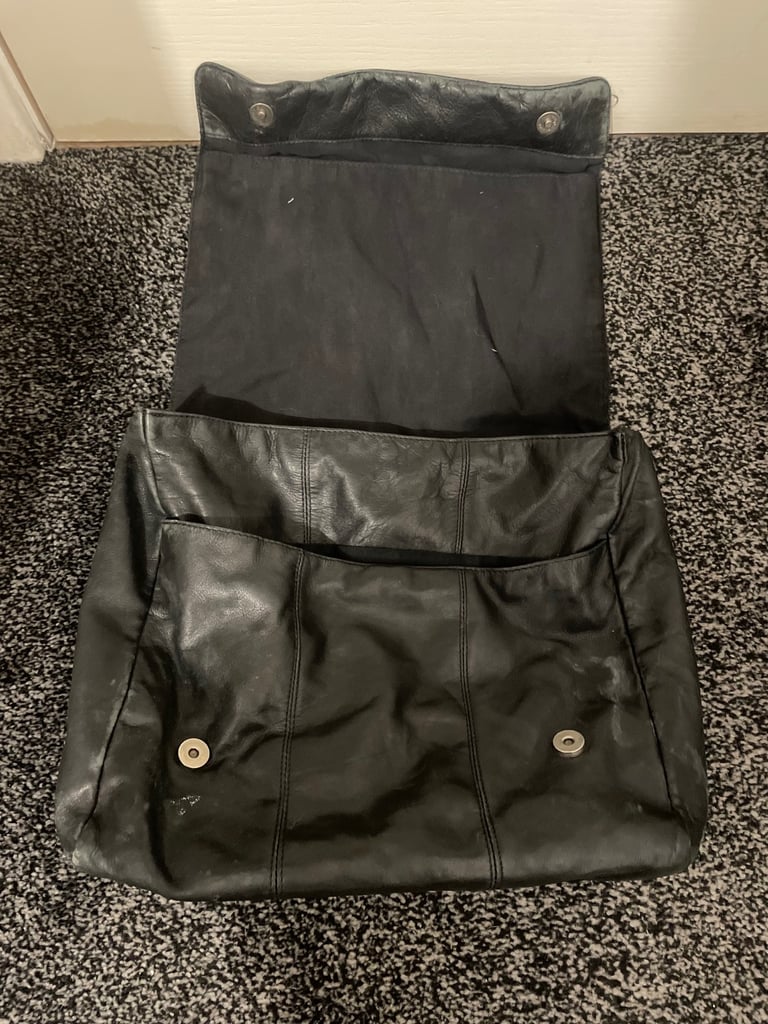 Black Leather Satchel Bag