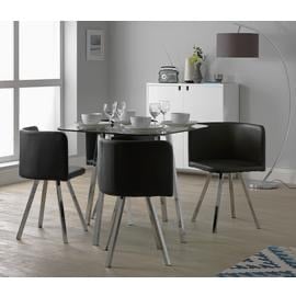 Argos Home Elsie Glass Dining Table & 4 Black Chairs – £150 