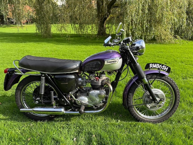 image for Triumph Daytona 500 T100T 1970 UK Classic Motorcycle Matching Numbers Purple