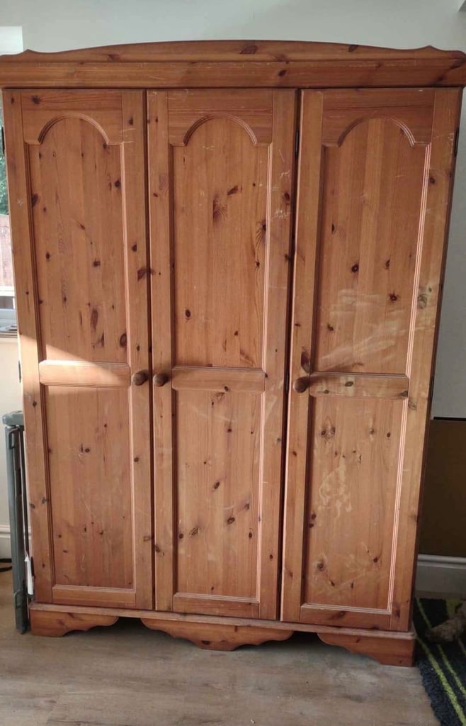 image for 3-door solid wood wardrobe 