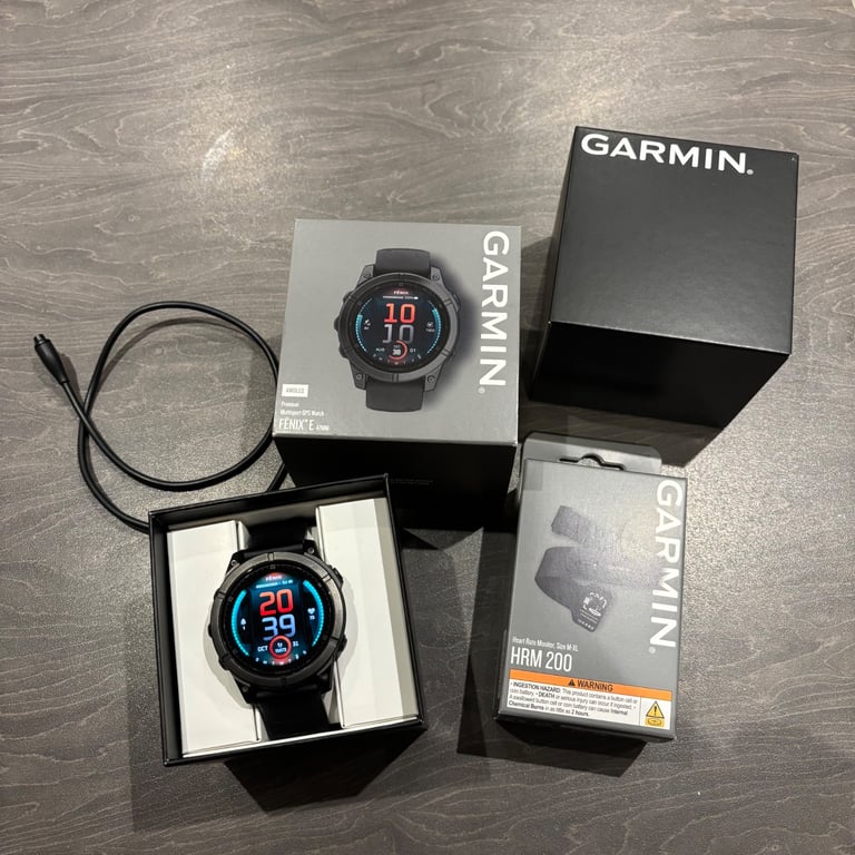 image for Garmin Fenix E 47mm slate grey with brand new Garmin Heart rate monitor 