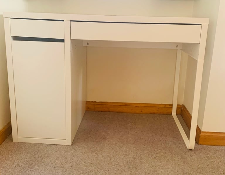 White IKEA Micke desk