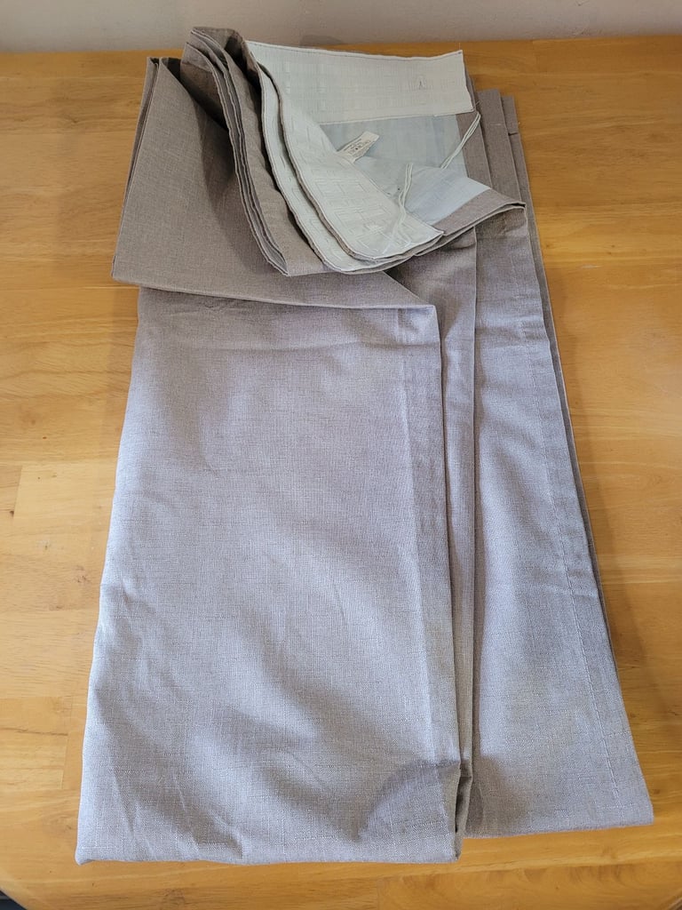 2 x pairs of Harry Corry stone coloured beige curtains. VGC.