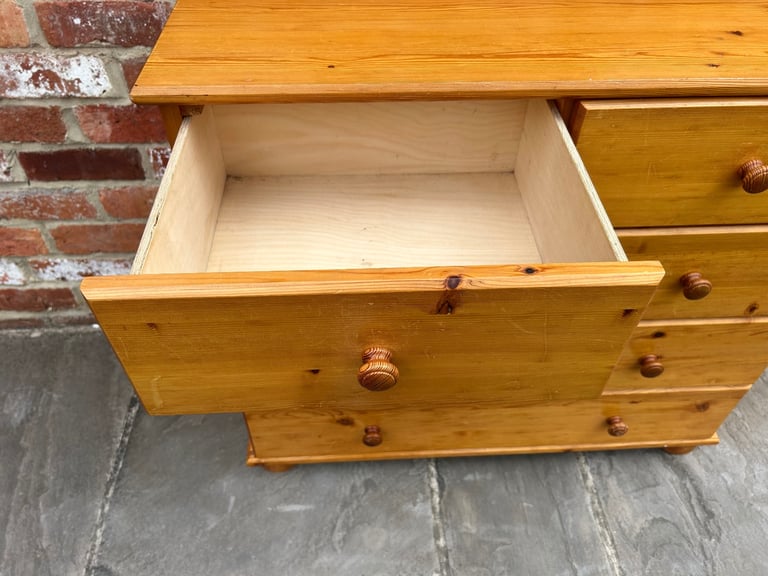 Solid Pine Chest of Drawers - Good Condition 