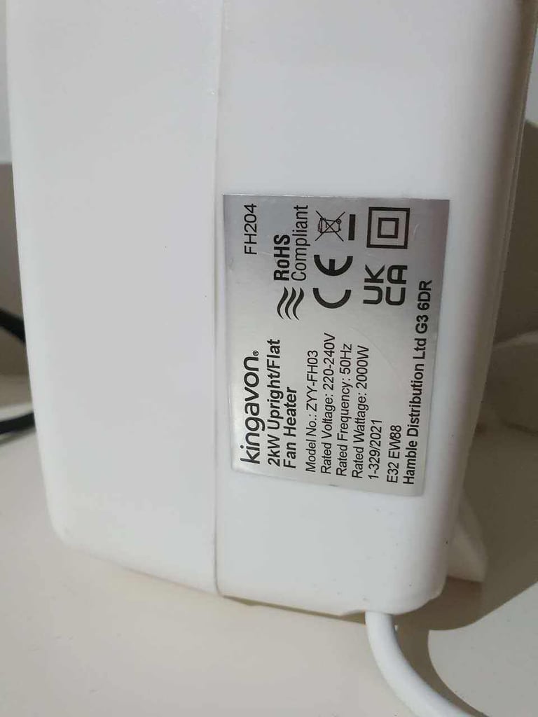 image for 2kW Upright/Flat Fan Heater