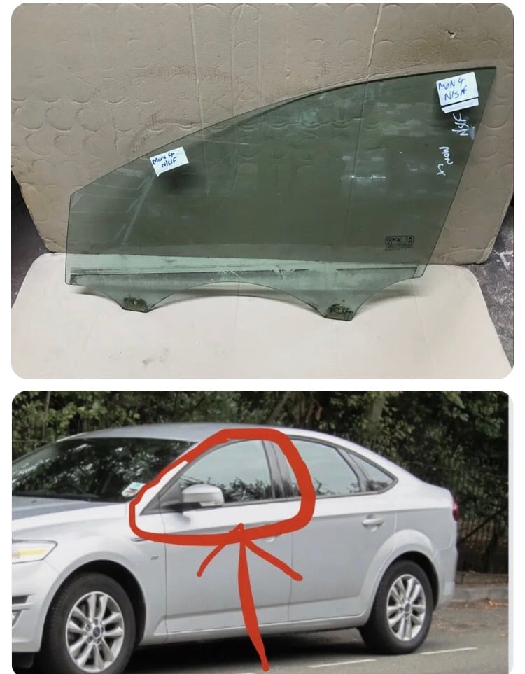 Ford Mondeo mk4.  Window glass. Drivers side.  