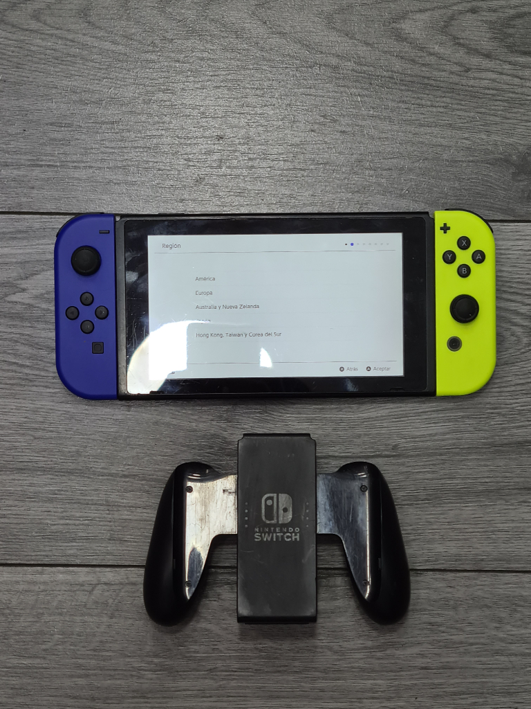 NINTENDO SWTICH BLUE AND NEON WITH RECEIPT