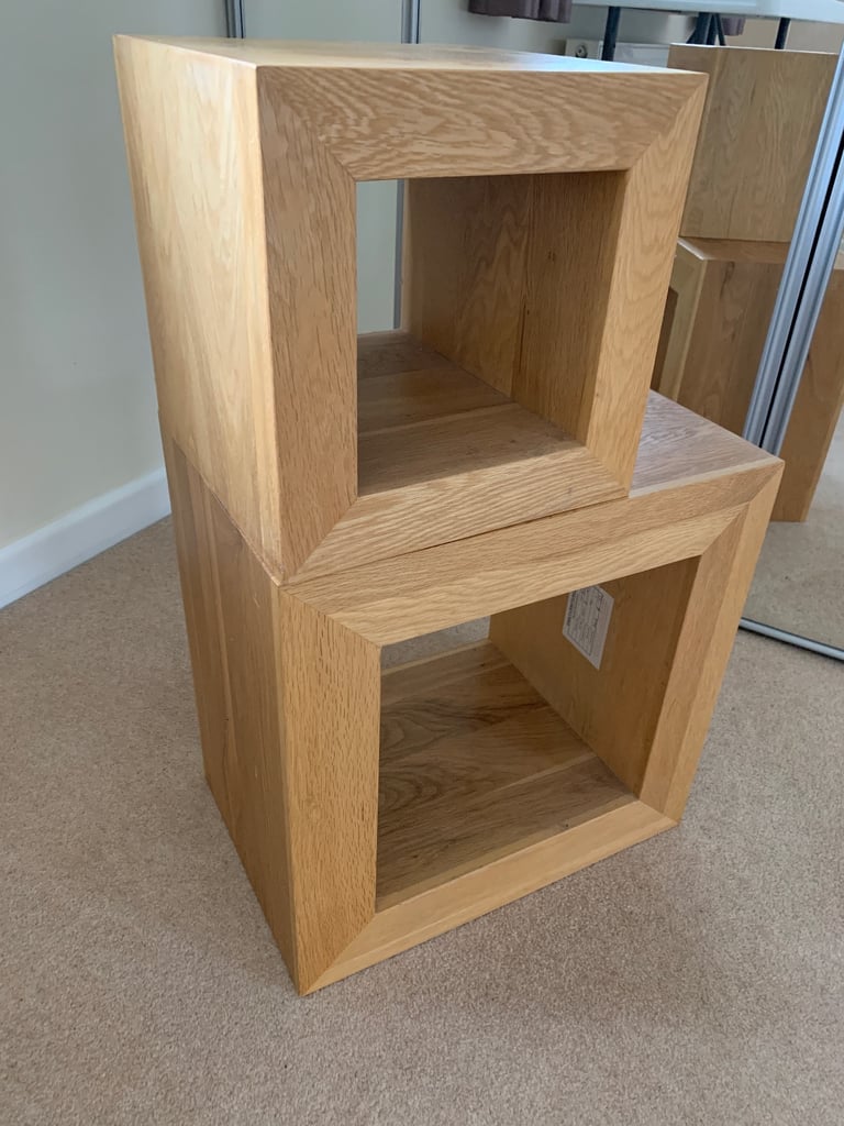 NEW PRICE!!! PAIR of SOLID OAK Nest of Tables 