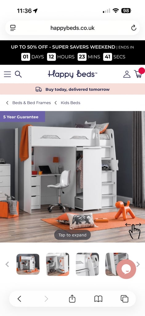 image for Used high sleeper bed