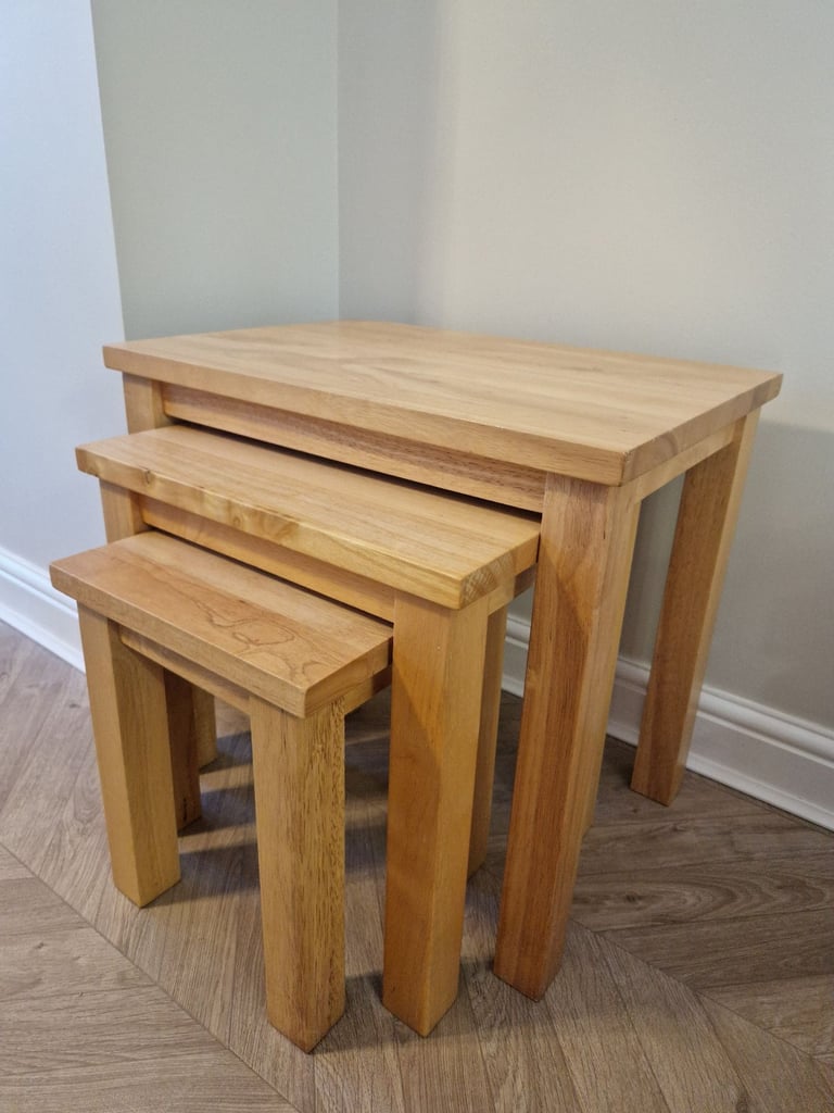 Oak Solid Wood Nest of Tables - Side/End