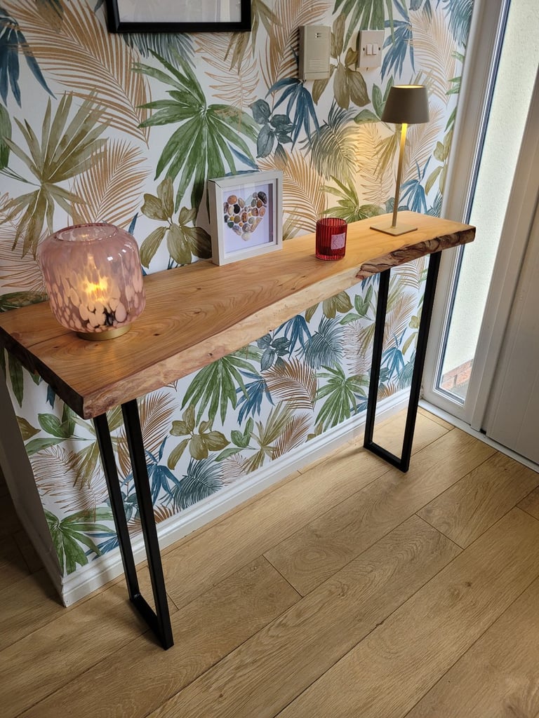 Waney edge console table