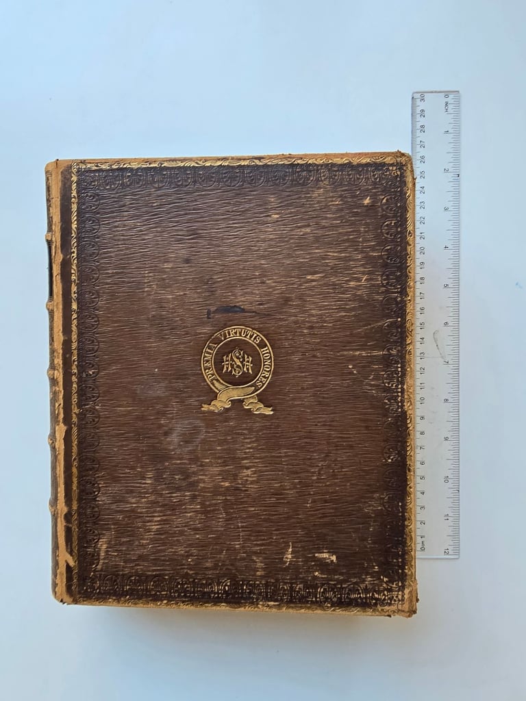 1883 Antique Large KJV New Testament w/Engravings Leatherbound English Bible Complete -142 Y/O