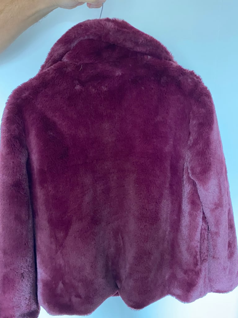 image for Ladies polyester furry plum jacket 