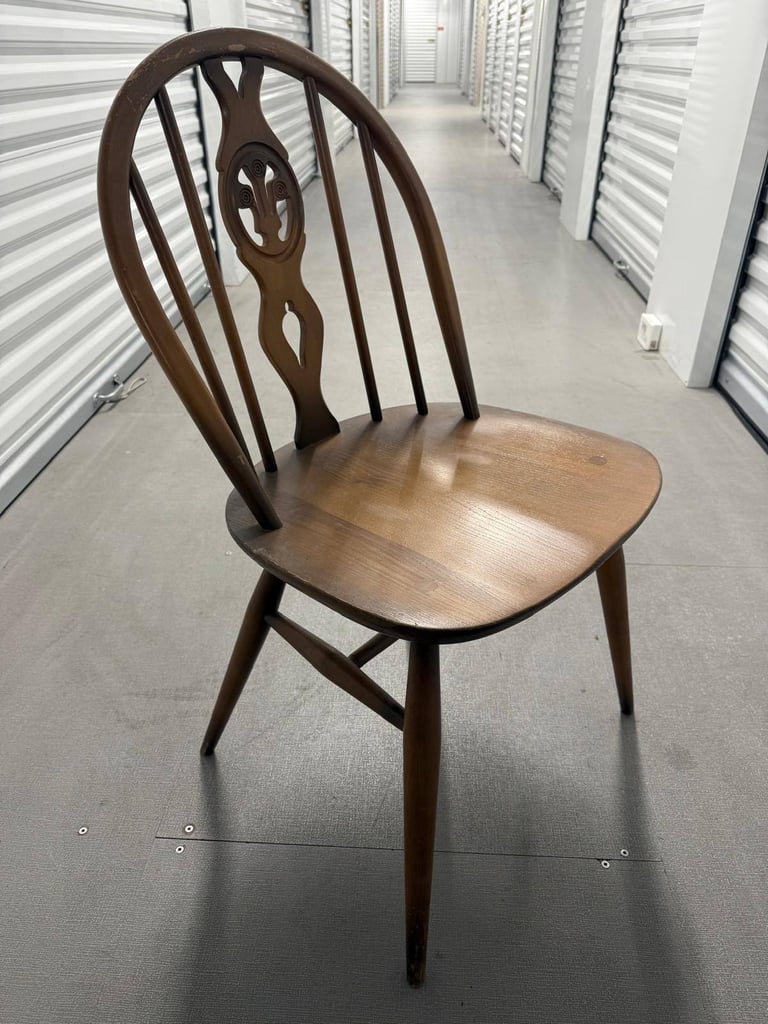 4 Vintage Dark Wood Chairs