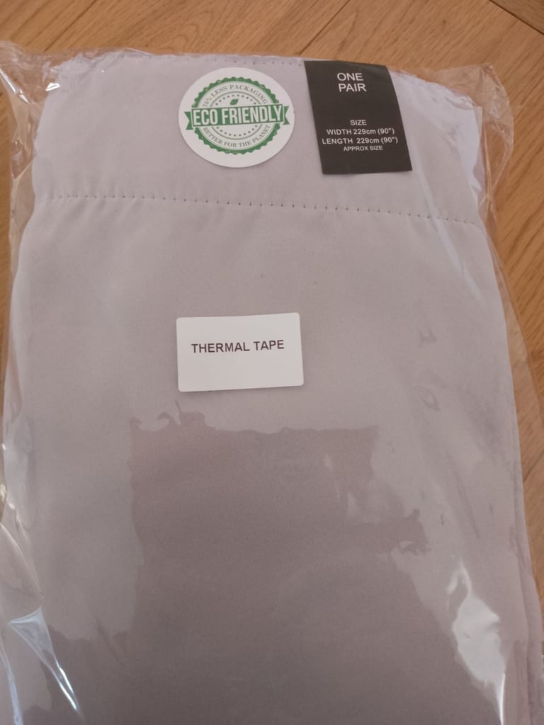 Silver curtains - never used, still sealed, 90x90