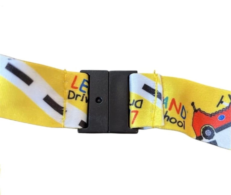 Legoland Lanyard Yellow Driving School 21” Keychain Badge ID Phone Holder