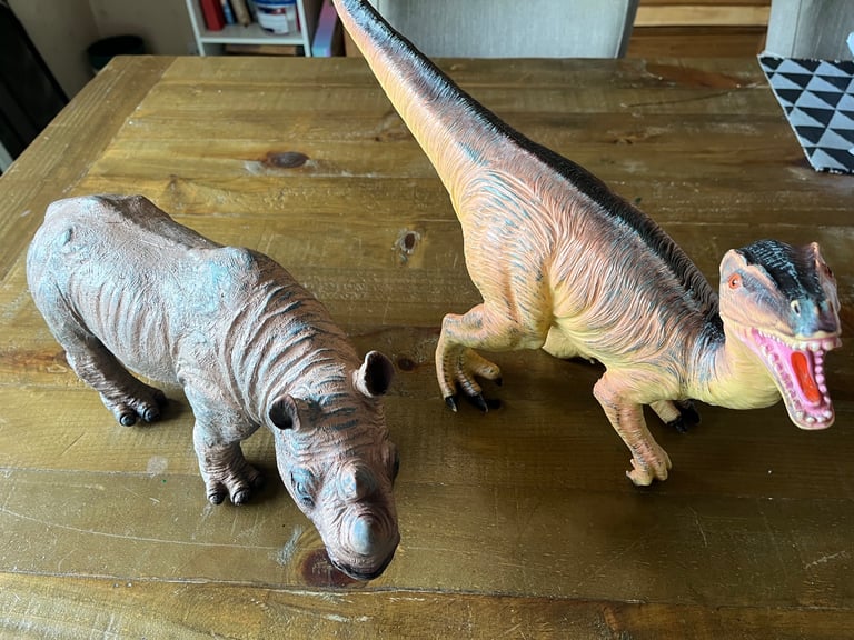 Large squishable hippo & dinosaur 