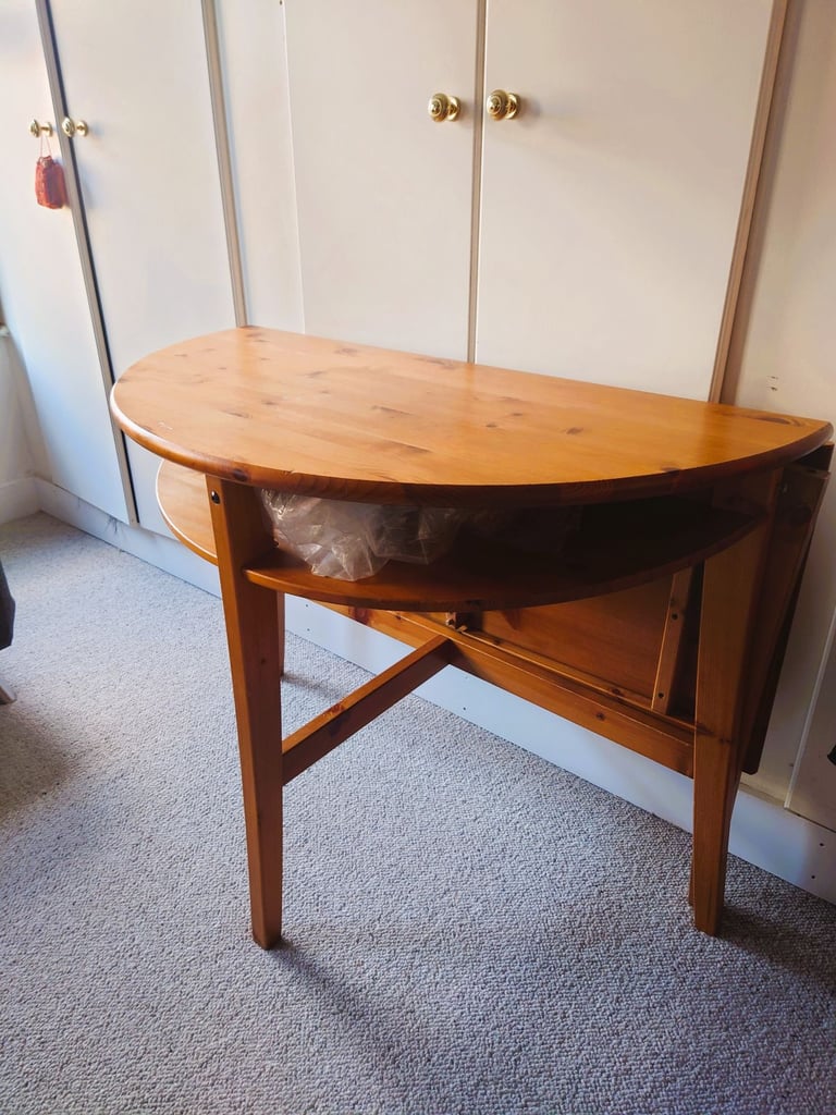 image for IKEA Drop-Leaf Table solid pine. Dining, Study practical cosy table. 