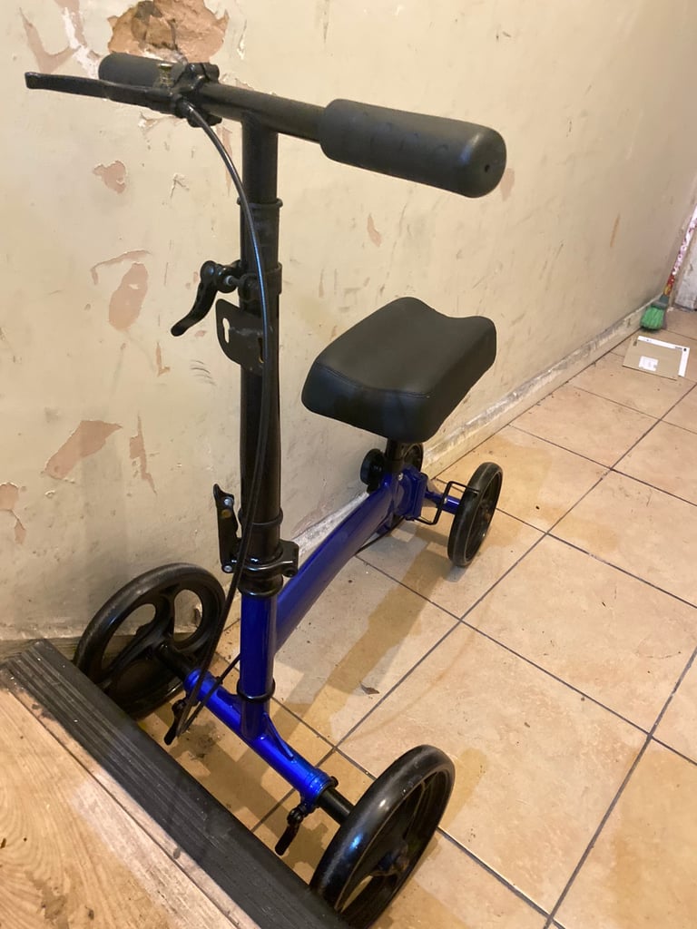Disabled or elderly bike bicycle step scooter blue metal wheels 