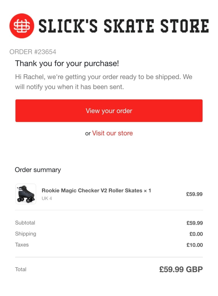 Rookie Magic v2 Quad Skates UK 4