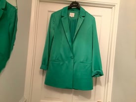 Vila lime green satin jacket size 38