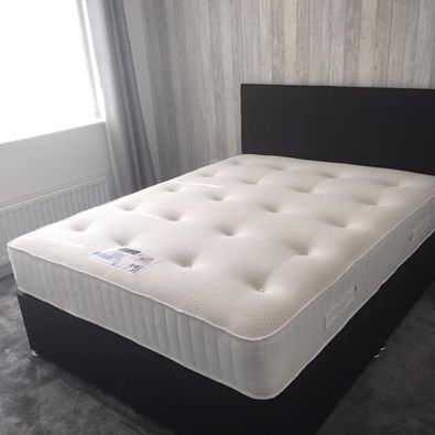 image for 👍👍small double bed with bedframe and mattress in hard wood single bed