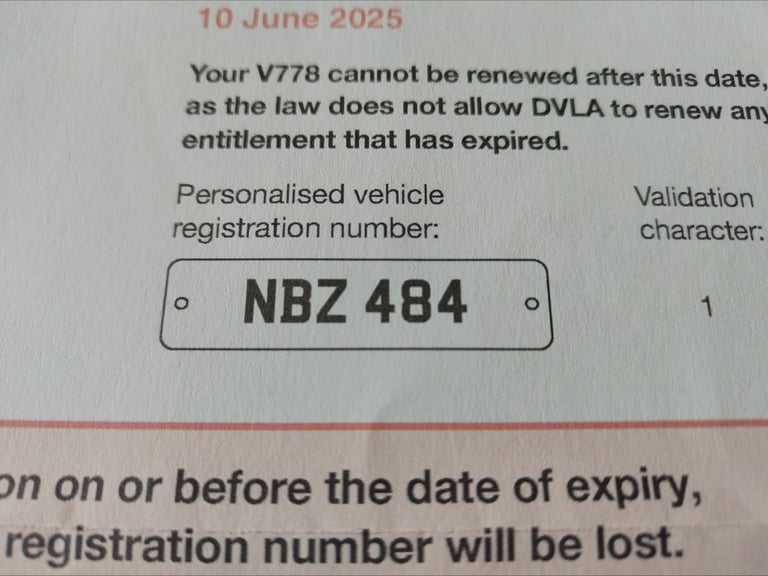 NBZ 484 PRIVATE PERSONALISED CHERISHED REGISTRATION NUMBER PLATE DATELESS 6 DIGI