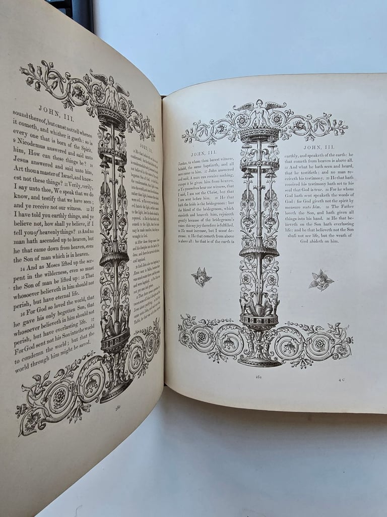1883 Antique Large KJV New Testament w/Engravings Leatherbound English Bible Complete -142 Y/O